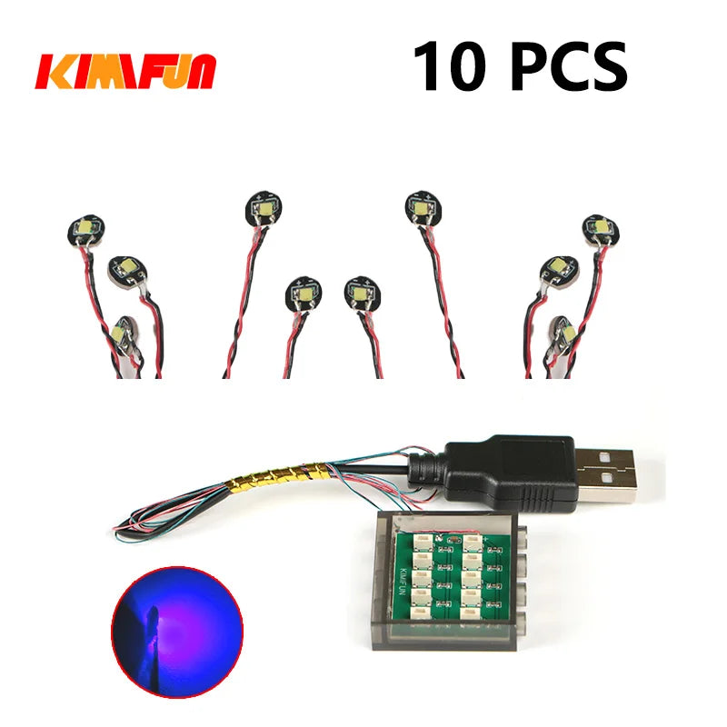 Professional RGB USB Lighting Kit for Building Blocks – 10 Pieces