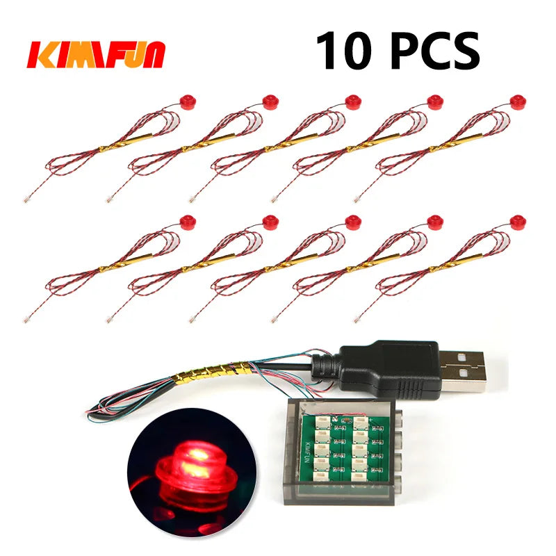 Professional RGB USB Lighting Kit for Building Blocks – 10 Pieces