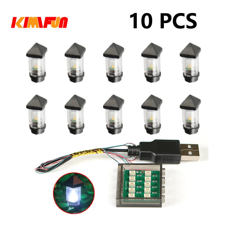 Professional RGB USB Lighting Kit for Building Blocks – 10 Pieces