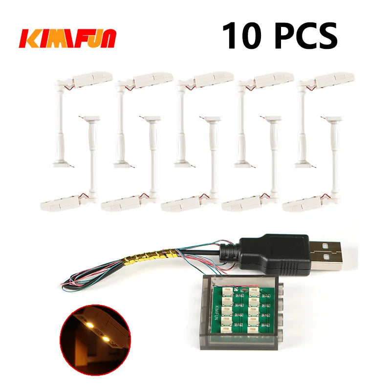 Professional RGB USB Lighting Kit for Building Blocks – 10 Pieces