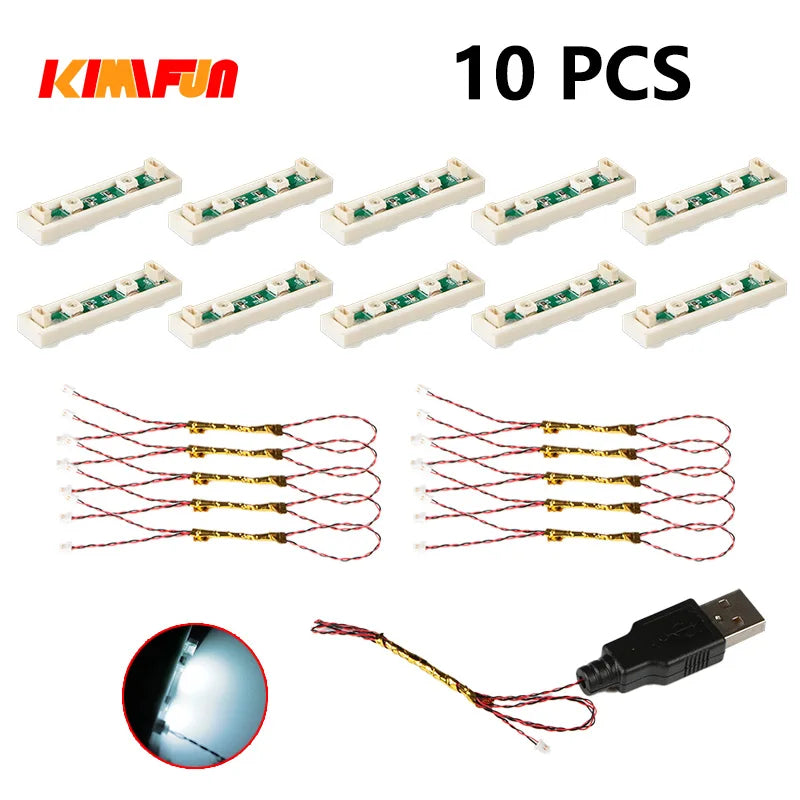 Professional RGB USB Lighting Kit for Building Blocks – 10 Pieces