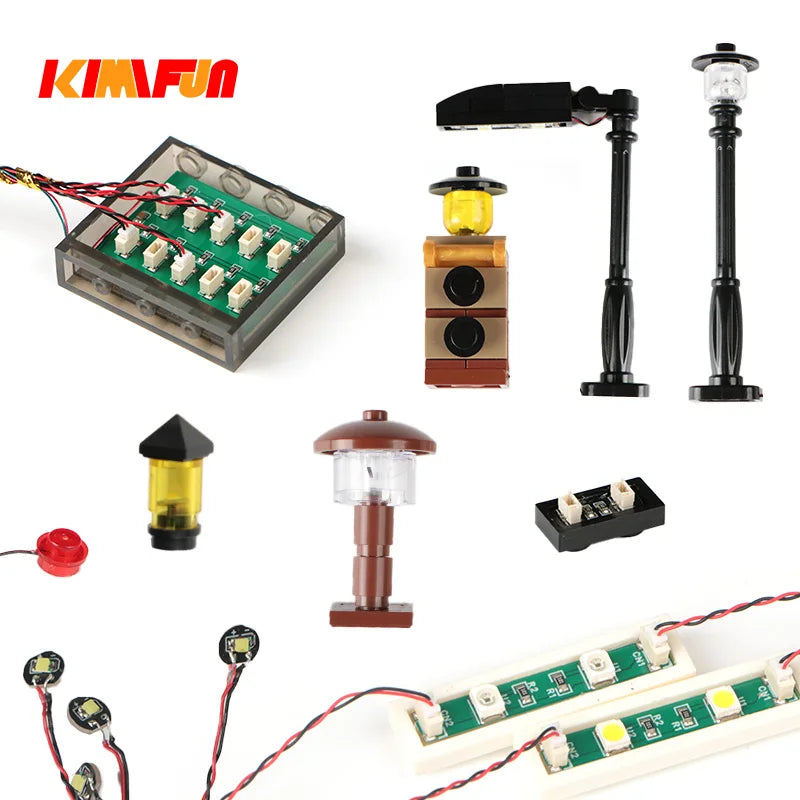 Professional RGB USB Lighting Kit for Building Blocks – 10 Pieces