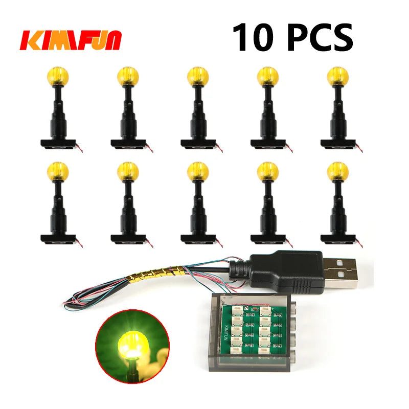 Professional RGB USB Lighting Kit for Building Blocks – 10 Pieces