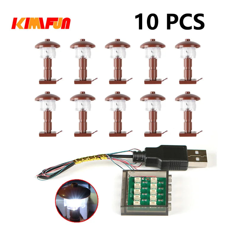 Professional RGB USB Lighting Kit for Building Blocks – 10 Pieces