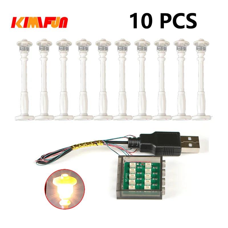 Professional RGB USB Lighting Kit for Building Blocks – 10 Pieces