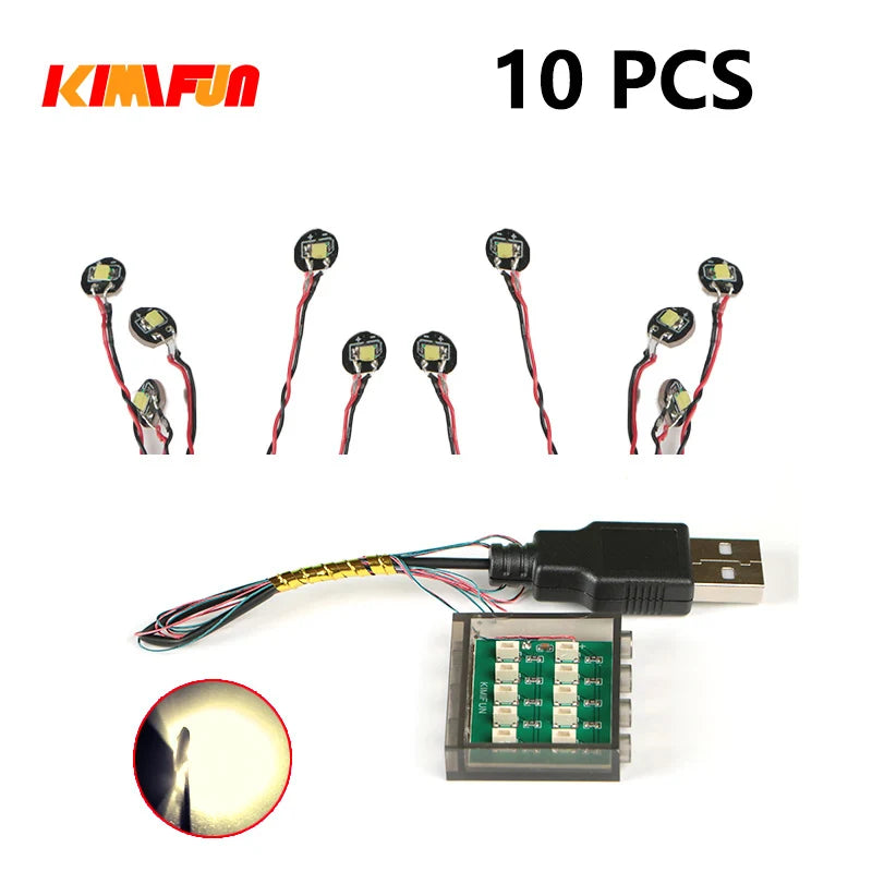 Professional RGB USB Lighting Kit for Building Blocks – 10 Pieces