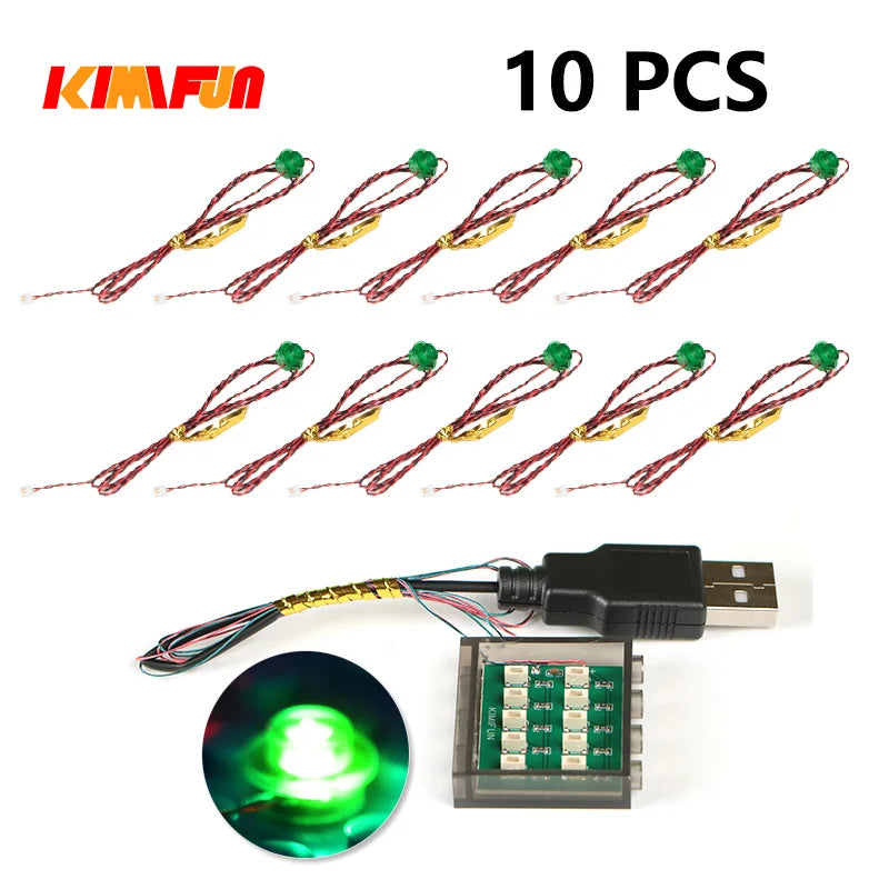 Professional RGB USB Lighting Kit for Building Blocks – 10 Pieces