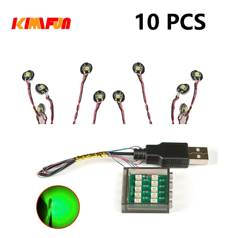 Professional RGB USB Lighting Kit for Building Blocks – 10 Pieces