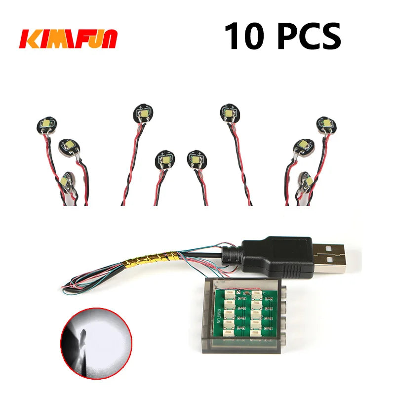 Professional RGB USB Lighting Kit for Building Blocks – 10 Pieces