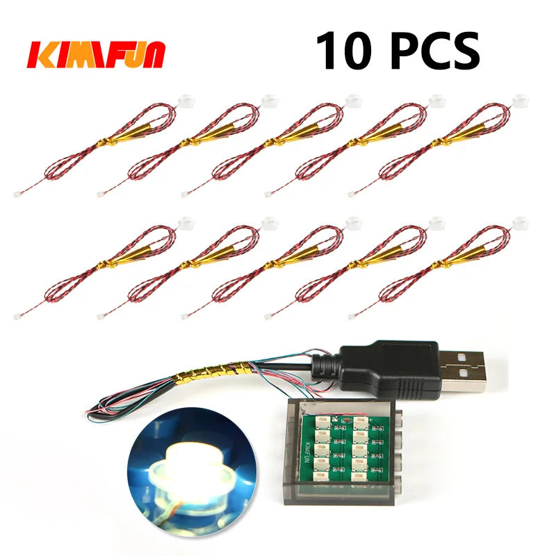 Professional RGB USB Lighting Kit for Building Blocks – 10 Pieces