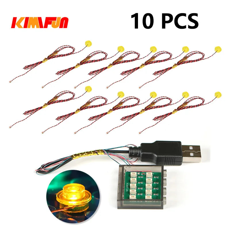 Professional RGB USB Lighting Kit for Building Blocks – 10 Pieces