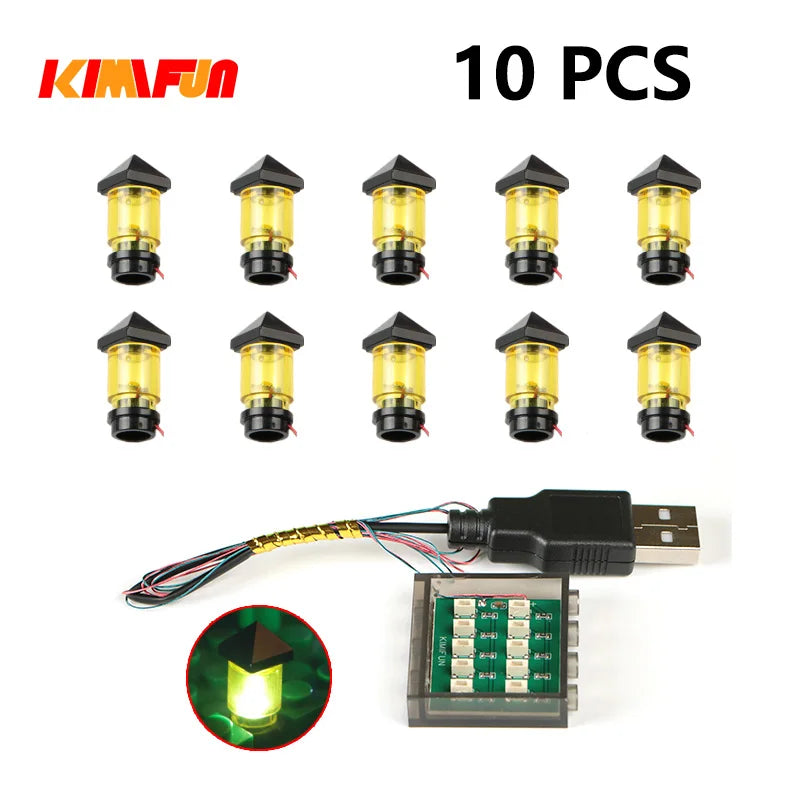 Professional RGB USB Lighting Kit for Building Blocks – 10 Pieces