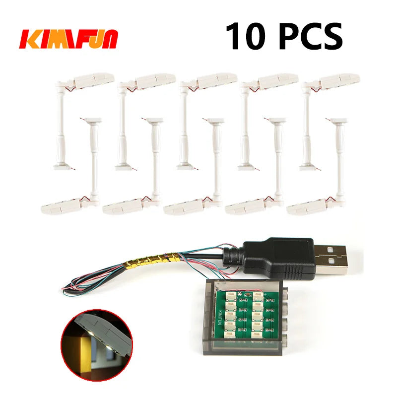 Professional RGB USB Lighting Kit for Building Blocks – 10 Pieces
